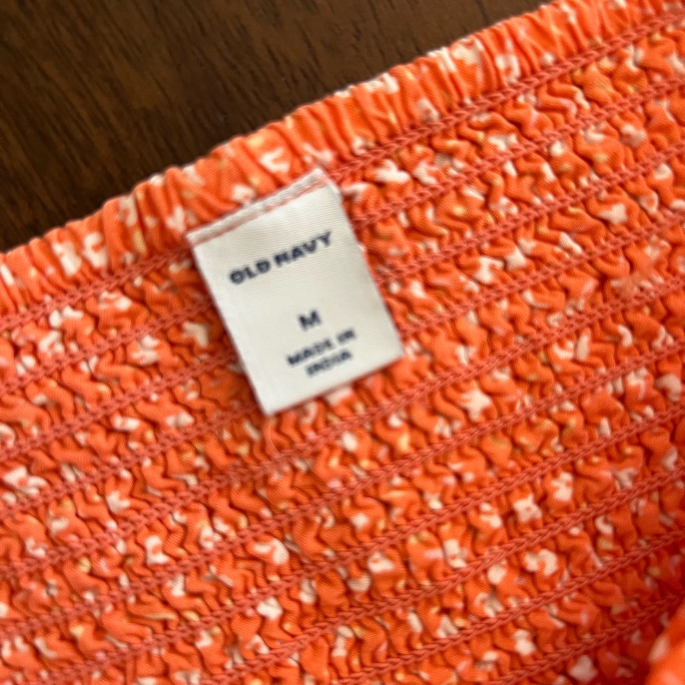 Old Navy Orange and White One Piece Romper - Picture 3 of 3